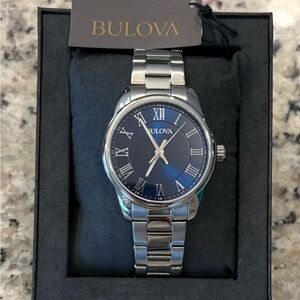 Bulova Silver and Blue Men's Watch